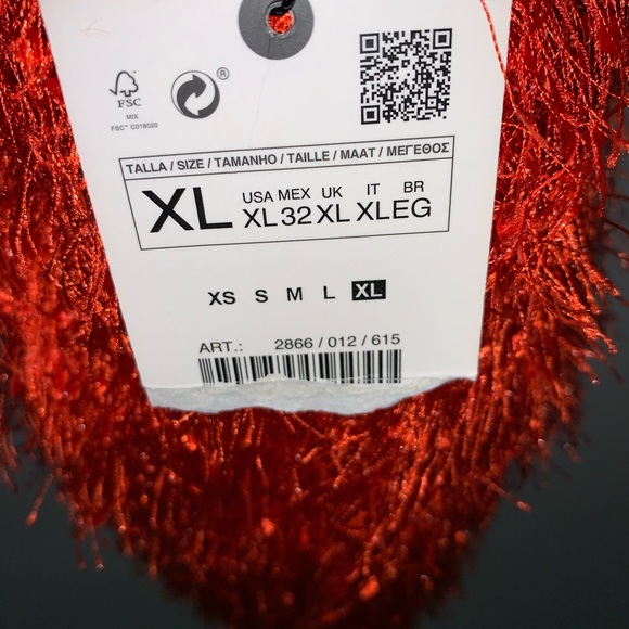 Zara orange fringe halter neck dress XL - Picture 12 of 15